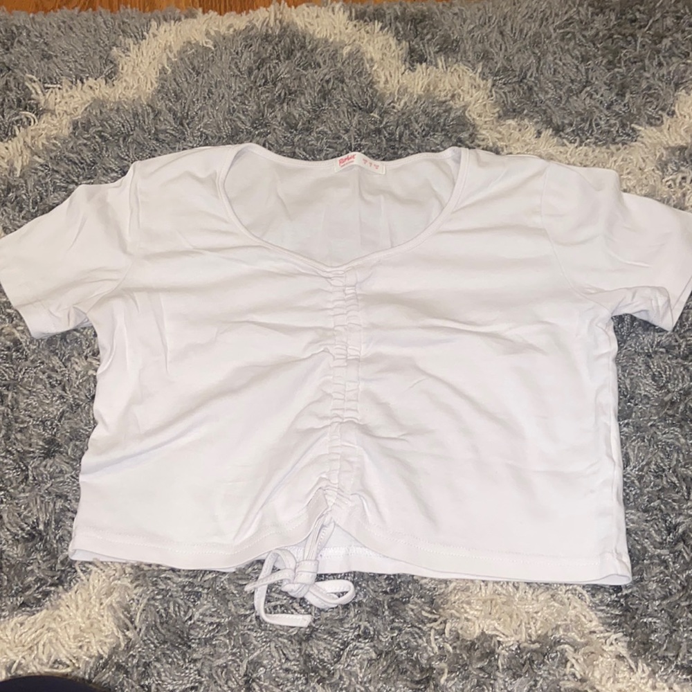 White Cropped Tee